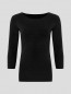 Preview: Hanf Damen schmales 3/4 T-Shirt - Farbe black aus Hanf und Bio-Baumwolle