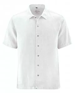 HempAge Hanf Halbarm Hemd - Farbe white aus 100% Hanf