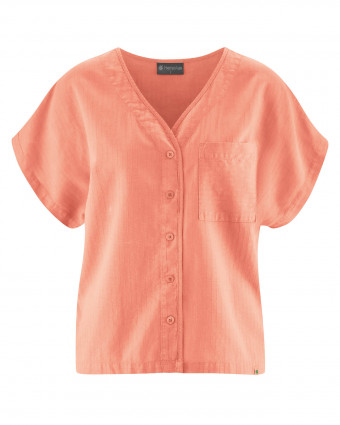 HempAge Hanf Bluse - Farbe peach aus Hanf und Bio-Baumwolle