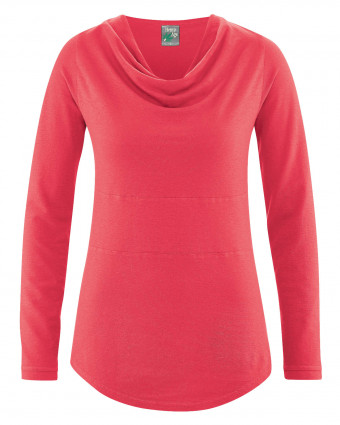 HempAge Hanf Langarm Shirt Rhianna - Farbe tomato aus Hanf und Bio-Baumwolle