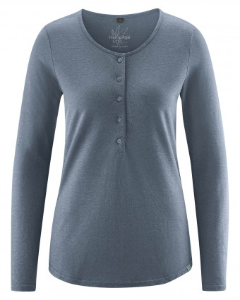 HempAge Hanf Henley - Farbe char aus Hanf und Bio-Baumwolle