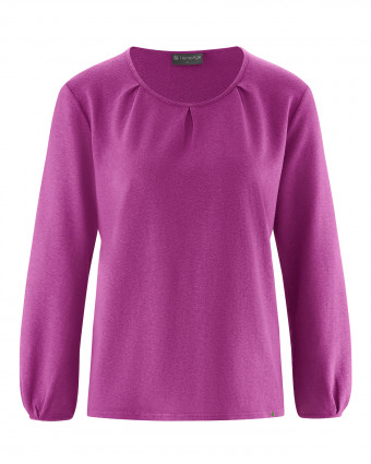 HempAge Hanf Langarmshirt - Farbe violet aus Hanf und Bio-Baumwolle