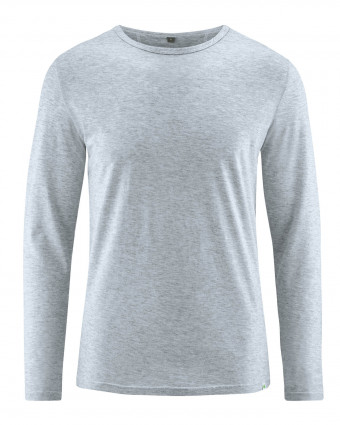 HempAge Hanf Langarmshirt - Farbe platinum aus Bio-Baumwolle und Hanf