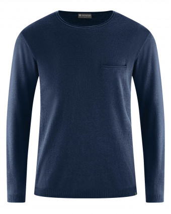 HempAge Hanf Pullover - Farbe navy aus Hanf und Bio-Baumwolle