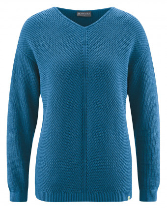 HempAge Hanf Pullover - Farbe sea aus Hanf und Bio-Baumwolle