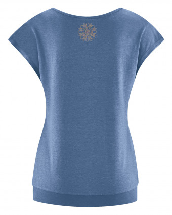 HempAge Hanf Yoga T-Shirt - Farbe blueberry aus Hanf und Bio-Baumwolle