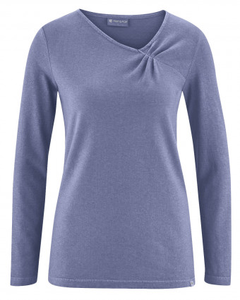 HempAge Hanf Langarmshirt - Farbe lavender aus Hanf und Bio-Baumwolle