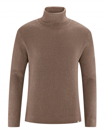 HempAge Hanf Rollkragenpullover - Farbe gravel aus Hanf und Bio-Baumwolle