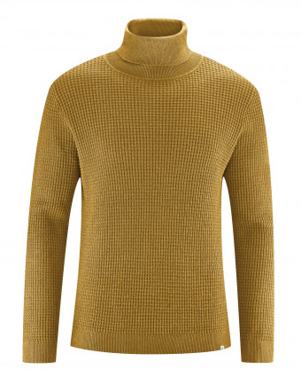 HempAge Hanf Rollkragenpullover - Farbe peanut aus Hanf und Bio-Baumwolle