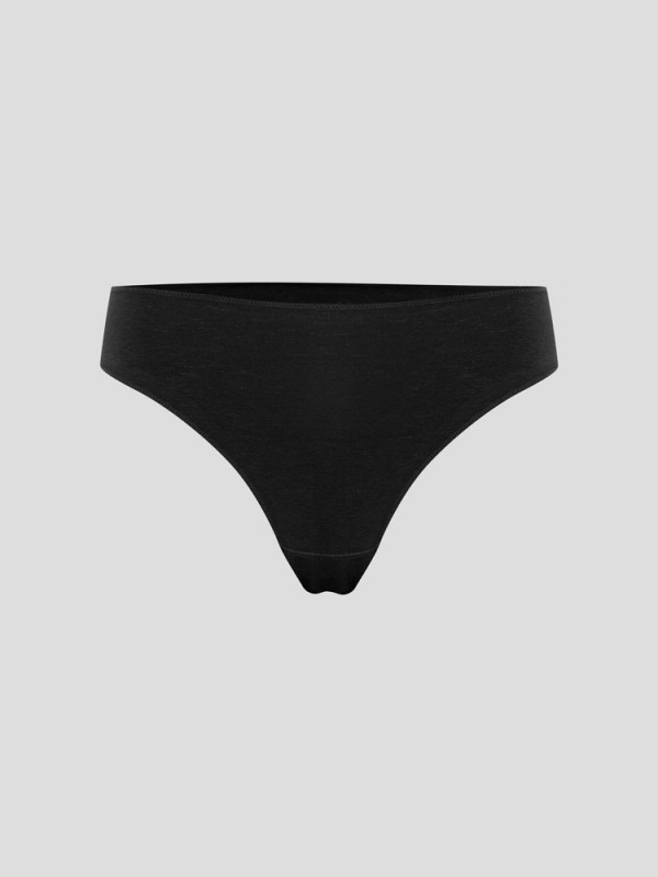 Hanf Damen klassischer Slip (nahtlos) - Farbe black aus Hanf und Bio-Baumwolle