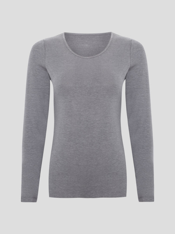 Hempro Hanf Langarm Shirt - Farbe steel grey aus Hanf und Bio-Baumwolle