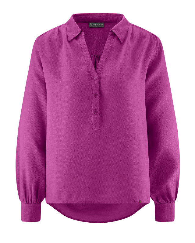 HempAge Hanf Bluse - Farbe violet aus Hanf und Bio-Baumwolle