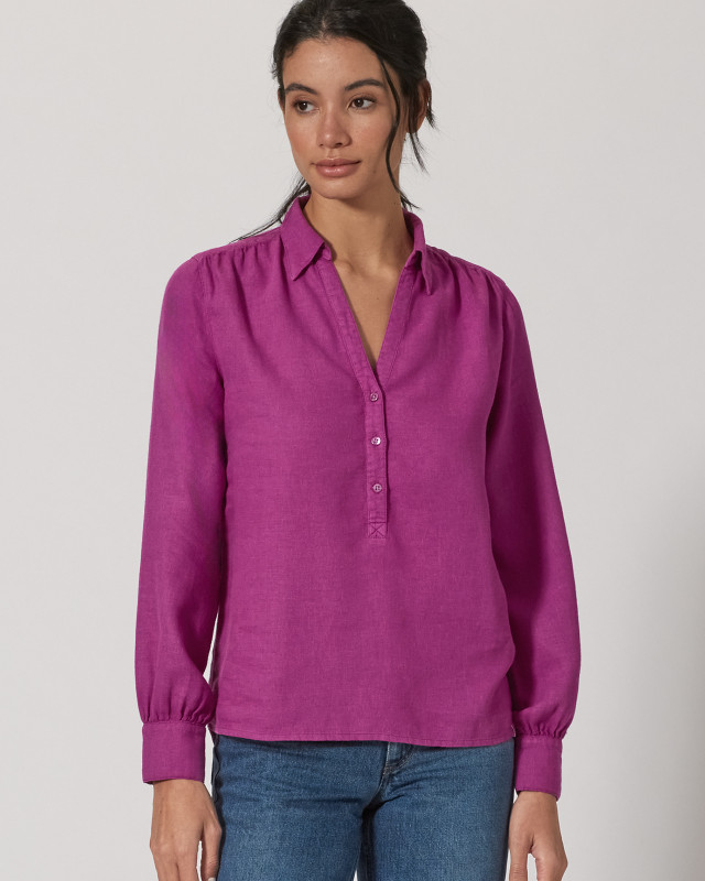 HempAge Hanf Bluse - Farbe violet aus Hanf und Bio-Baumwolle