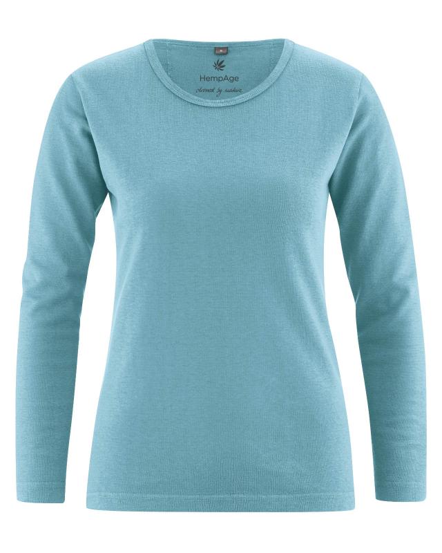 HempAge Hanf Langarm Shirt Naomi - Farbe wave aus Hanf und Bio-Baumwolle