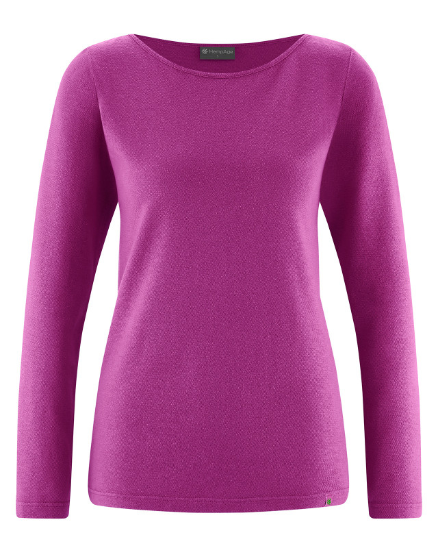 HempAge Hanf Langarmshirt - Farbe violet aus Hanf und Bio-Baumwolle