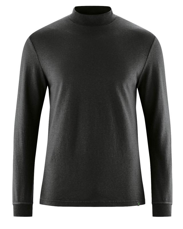 HempAge Hanf Langarmshirt - Farbe black aus Hanf und Bio-Baumwolle