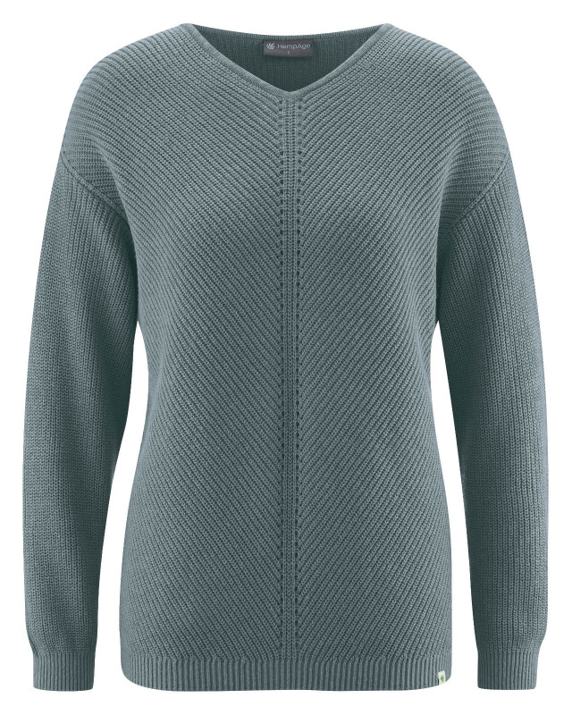 HempAge Hanf Pullover - Farbe titan aus Hanf und Bio-Baumwolle