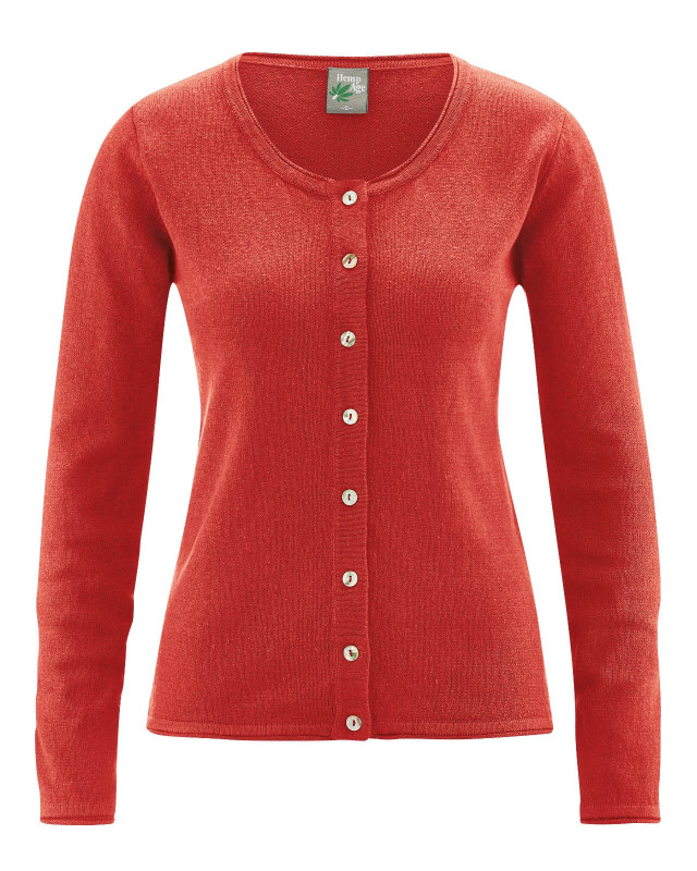 HempAge Hanf Cardigan - Farbe rosehip aus Hanf und Bio-Baumwolle