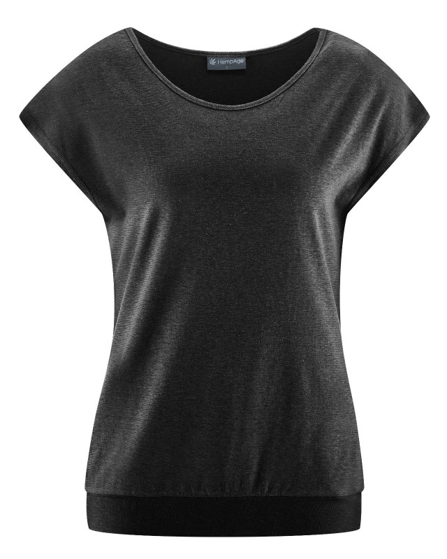 HempAge Hanf Yoga T-Shirt - Farbe black aus Hanf und Bio-Baumwolle