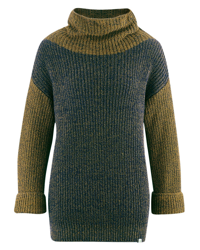 HempAge Hanf Rollkragenpullover - Farbe navy / peanut aus Hanf und Bio-Baumwolle