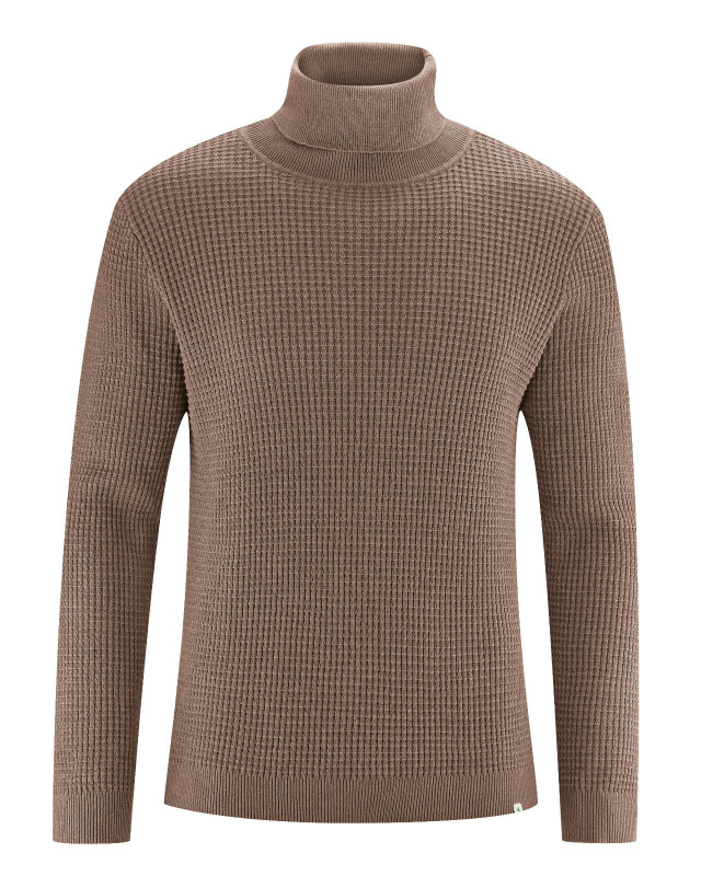 HempAge Hanf Rollkragenpullover - Farbe gravel aus Hanf und Bio-Baumwolle