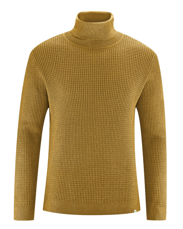 HempAge Hanf Rollkragenpullover - Farbe peanut aus Hanf und Bio-Baumwolle