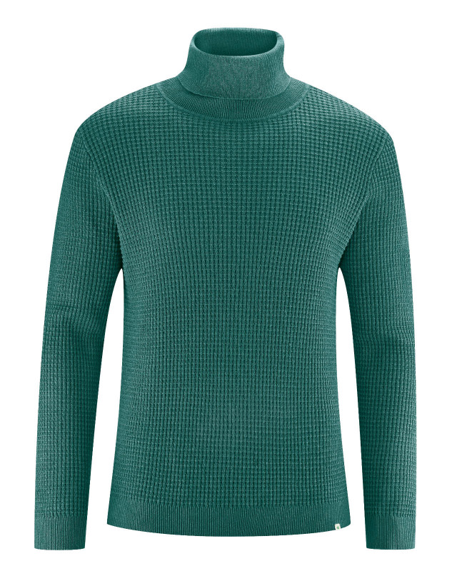 HempAge Hanf Rollkragenpullover - Farbe spruce aus Hanf und Bio-Baumwolle